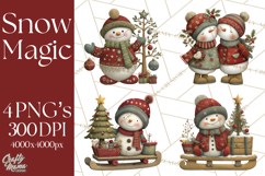 Christmas Snowman Clipart PNG Product Image 1