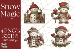 Christmas Snowman Clipart PNG Product Image 1