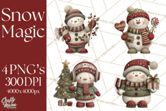 Christmas Snowman Clipart PNG Product Image 1