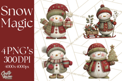 Christmas Snowman Clipart PNG Product Image 1