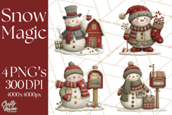 Christmas Snowman Clipart PNG Product Image 1