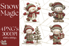 Christmas Snowman Clipart PNG Product Image 1