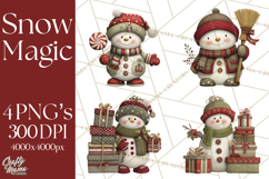Christmas Snowman Clipart PNG Product Image 1
