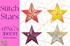 Mended Glitter Star Clipart, Stitched Star PNG, Patched Product Image 1