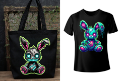 Zombie Toy. Creepy Bunny. PNG sublimation Product Image 2