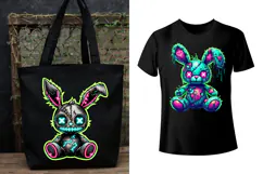 Zombie Toy. Creepy Bunny. PNG sublimation Product Image 2