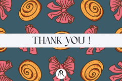 Cinnamon Roll with Pink Bows Seamless Digital Papers Product Image 7