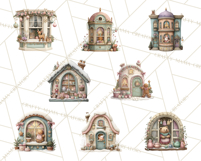 Cozy Christmas Village Window Clipart PNG for Crafts Product Image 4