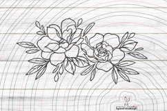Two roses Cutting file SVG DXF Product Image 1