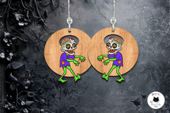 Funny Zombie Earrings SVG | Halloween Dangling Earrings Product Image 4