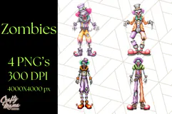 Bold Zombie Clipart PNG, Creepy Halloween Clip Art Product Image 1