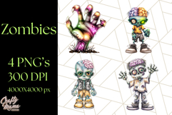 Bold Zombie Clipart PNG, Creepy Halloween Clip Art Product Image 1