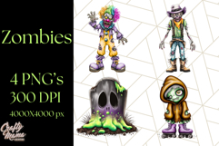 Bold Zombie Clipart PNG, Creepy Halloween Clip Art Product Image 1