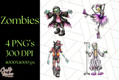 Bold Zombie Clipart PNG, Creepy Halloween Clip Art Product Image 1