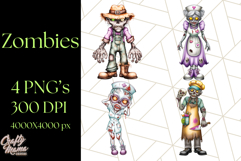 Bold Zombie Clipart PNG, Creepy Halloween Clip Art Product Image 1