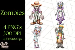 Bold Zombie Clipart PNG, Creepy Halloween Clip Art Product Image 1