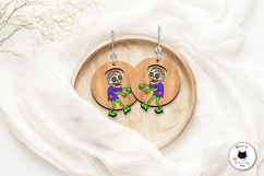 Funny Zombie Earrings SVG | Halloween Dangling Earrings Product Image 3