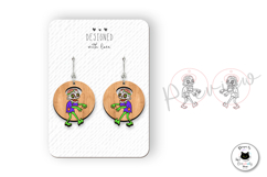 Funny Zombie Earrings SVG | Halloween Dangling Earrings Product Image 2