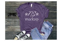 Bella Canvas 3001 T-shirt Mockup PURPLE HEATHER Product Image 1