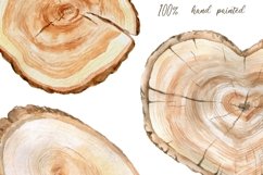 Watercolor Wood Slice Clipart |Rustic Slices Clip Art Product Image 4