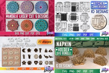 Mega Pack 40GB Fichiers Laser Cut SVG, DXF, AI - Accès Drive à Vie