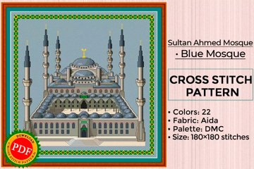 The most famous temples in cross stitch patterns