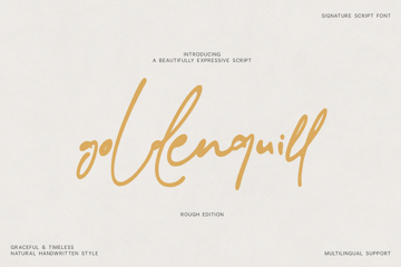 リアン  Signature Script Logo Short Glenquil Rough Signature Script Font