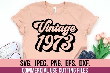 Women's 50th Birthday T-Shirt | Vintage 1973 Original Parts Letter Print Tee | Retro Birthday Gift Top