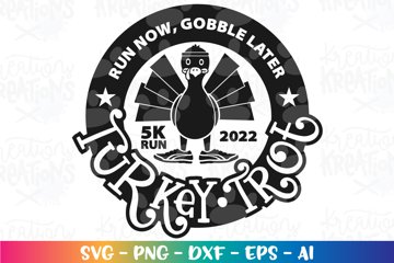 Fall Thanksgiving svg Turkey Trot 5k Run Running