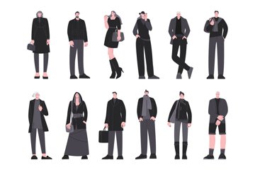 Modern fashion person wear black Stylish casual dar