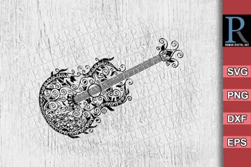 アート・デザイン・音楽 Dotelina Zentangle Art|Zentangle Doodle Art Guitar|Guitar Mandala Art