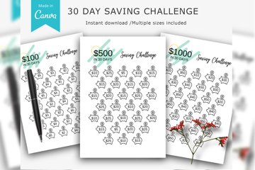 100Days Saving Challengeリフィル ハートクマデザイン 100Days Saving Challenge リフィルハートクマデザイン