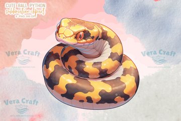 Cute Ball Python Drawing