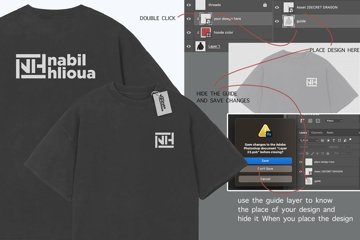 oversize shirt PSD Mockup Templates for Print on Demand