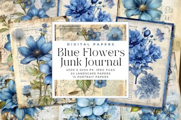 blue-flowers-junk-journal-