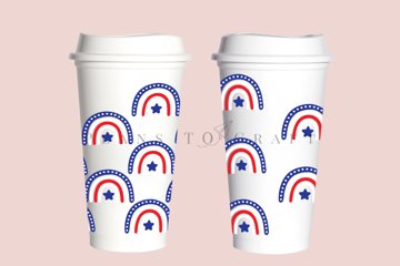 bundle 6 4th of july starbucks 16oz hot cup wrap SVG