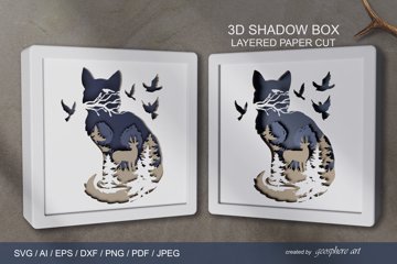 フェアリー　3D アート cat-3d-layered-papercut-craft-