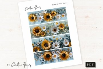 Sunflower　テキスト７冊　手書き資料 Paper Sunflower Bookmark Designs