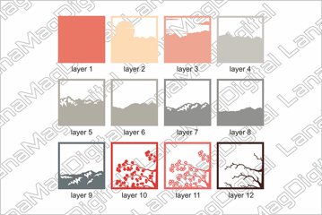 Cherry blossom shadow box Layered sakura svg Spring flower