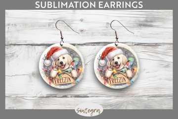 Christmas Vintage Freezin' Lab Entangled Round (2896841)