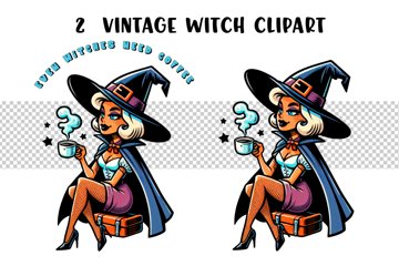 2 Vintage Witch Clipart (4471943)
