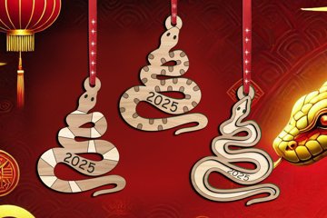 Christmas Snake Ornament Chinese New Year 2025 Hanger SVG