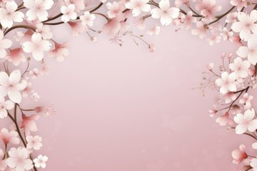 Cherry Blossom frame Digital Paper, Pink Flowers (5244548)