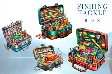 clp art tackle box Fishing Tackle Box Clipart PNG Printable Illustration