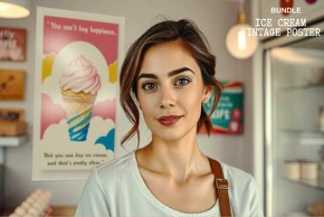 Ice Cream Vintage Poster Bundle - 30 Illustrations