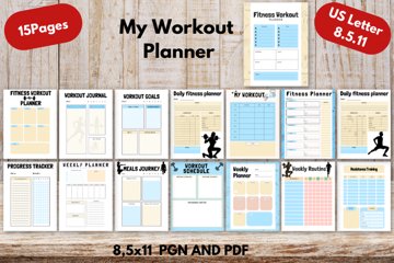 Fitness Planner Printable ,Workout Planner ,Fitness Journal