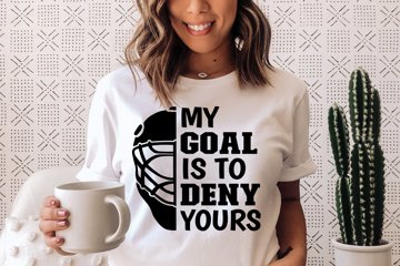 Eishockey-Torwart Tasche – Motiv 'My Goal Is To Deny Yours', 23x17x5 Cm, Canvas, Für Fans & Spieler