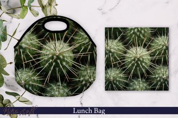 Lunch Bag Cactus Needles PNG Design