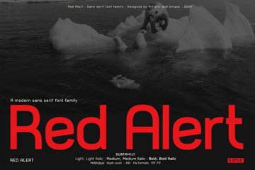 Red Alert -Sans serif font family