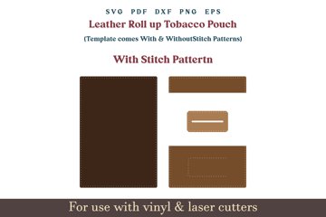 tobacco pouch pattern pdf Leather Tobacco pouch SVG PDF Pattern, Laser Cut Files